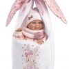 L02m Llorens levensechte babypop meisje full body glimlach met draagtas en speen 40 cm - Afbeelding 7