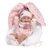 L02m Llorens levensechte babypop meisje full body glimlach met draagtas en speen 40 cm - Afbeelding 9