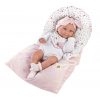 L02n Llorens levensechte babypop meisje full body dicht mondje met slaapzak 40 cm - Afbeelding 9