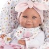 L02n Llorens levensechte babypop meisje full body dicht mondje met slaapzak 40 cm