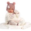 L03d Llorens levensechte babypop meisje full body met omslagdeken en kleding 35 cm - Afbeelding 5
