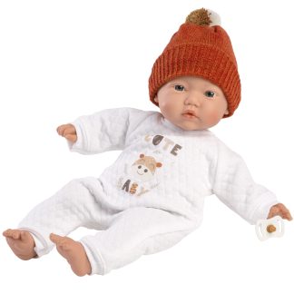 L15h Llorens levensecht babypopje soft body baby Chick met kleding 31cm