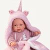 AJ26a Antonio Juan mini babypopje soft body baby popje met geluid kleding deken en speen 26 cm - Afbeelding 3