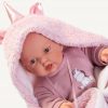 AJ26a Antonio Juan mini babypopje soft body baby popje met geluid kleding deken en speen 26 cm - Afbeelding 10