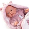 AJ26a Antonio Juan mini babypopje soft body baby popje met geluid kleding deken en speen 26 cm - Afbeelding 2