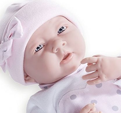 PB07 Berenguer babypop fullbody meisje met wit - roze kleding 38 cm - Afbeelding 2
