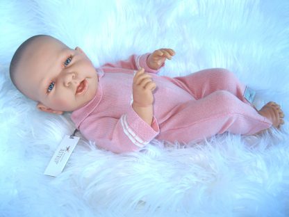 ADK1b Levensechte Babypop Newborn Meisje fullbody blank 52 cm in gebreid pakje - Afbeelding 5