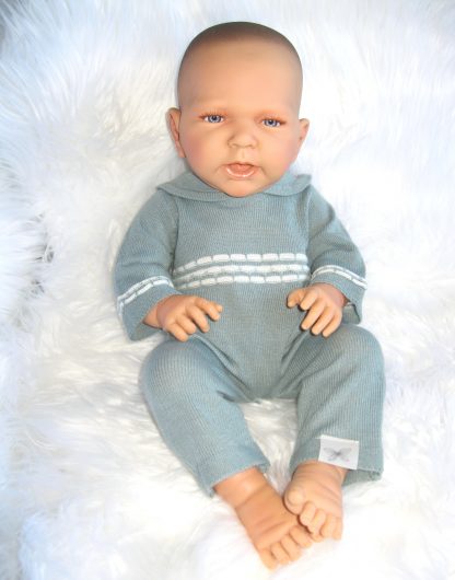 ADK1b Levensechte Babypop Newborn Jongen full body blank 52 cm in gebreid pakje - Afbeelding 3