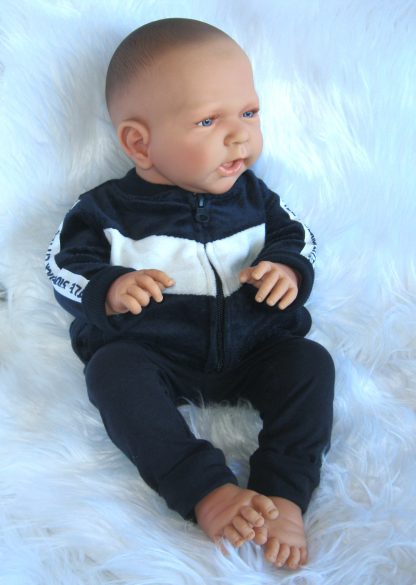 ADK1f Levensechte Babypop Newborn Jongen full body blank 52 cm in 2 delige set - Afbeelding 4