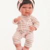 AJ09b Antonio Juan levensechte babypop fullbody meisje met haar kleding deken en speen 33 cm - Afbeelding 10
