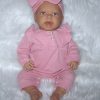 AD8m Levensechte Babypop Lily softbody met wafelpakje met hoofdband roze en speen 52 cm - Afbeelding 20
