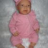 AD8m Levensechte Babypop Lily softbody met wafelpakje met hoofdband roze en speen 52 cm - Afbeelding 2