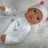 AD9d Levensechte Babypop Leoni softbody bruine ogen in 2 delig setje wit en speen 52 cm - Afbeelding 15