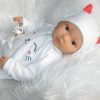 AD9d Levensechte Babypop Leoni softbody bruine ogen in 2 delig setje wit en speen 52 cm - Afbeelding 34