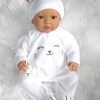 AD9d Levensechte Babypop Leoni softbody bruine ogen in 2 delig setje wit en speen 52 cm - Afbeelding 7