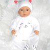 AD9d Levensechte Babypop Leoni softbody bruine ogen in 2 delig setje wit en speen 52 cm - Afbeelding 33