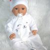 AD9d Levensechte Babypop Leoni softbody bruine ogen in 2 delig setje wit en speen 52 cm - Afbeelding 11