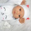 AD9d Levensechte Babypop Leoni softbody bruine ogen in 2 delig setje wit en speen 52 cm - Afbeelding 13