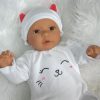 AD9d Levensechte Babypop Leoni softbody bruine ogen in 2 delig setje wit en speen 52 cm - Afbeelding 28