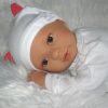 AD9d Levensechte Babypop Leoni softbody bruine ogen in 2 delig setje wit en speen 52 cm - Afbeelding 6