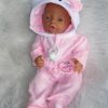 PD07d Babypop Duimelotje Meisje getint met kleding en speen 42 cm - Afbeelding 2
