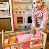 AKN1 Tidlo houten poppenbed - poppen schommelwieg met bekleding