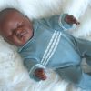 P03k Levensechte Babypopen Set van 2 poppen 1 Meisje en 1 Slapend Jongetje in kleding 52 cm - Afbeelding 5