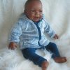 AD3i Levensechte Babypop soft body pop donker in 2 delige set 53 cm - Afbeelding 2