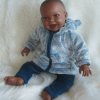 AD3i Levensechte Babypop soft body pop donker in 2 delige set 53 cm - Afbeelding 9