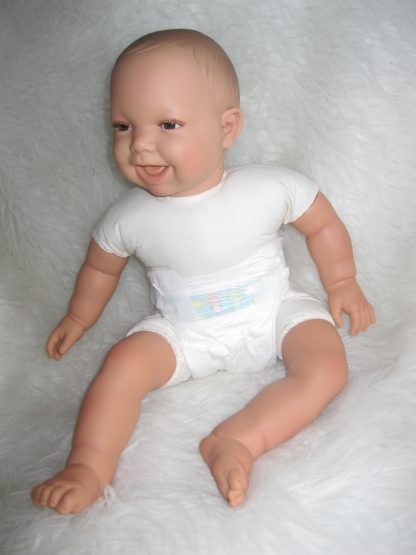 AD3l Levensechte Babypop soft body pop bruine ogen 53 cm met speen - Limited Edition - Afbeelding 14