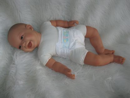 AD3l Levensechte Babypop soft body pop bruine ogen 53 cm met speen - Limited Edition - Afbeelding 15