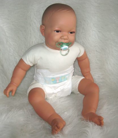 AD3l Levensechte Babypop soft body pop bruine ogen 53 cm met speen - Limited Edition - Afbeelding 9