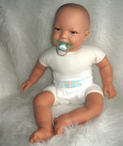 AD3l Levensechte Babypop soft body pop bruine ogen 53 cm met speen - Limited Edition - Afbeelding 5