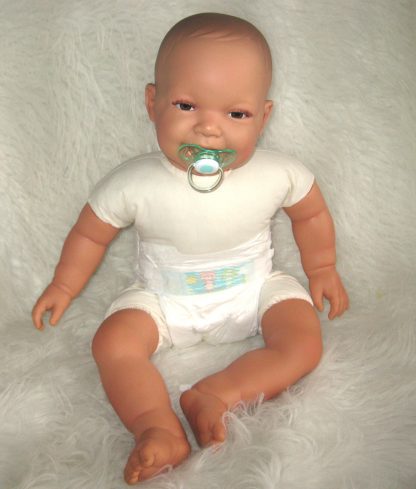 AD3l Levensechte Babypop soft body pop bruine ogen 53 cm met speen - Limited Edition - Afbeelding 11