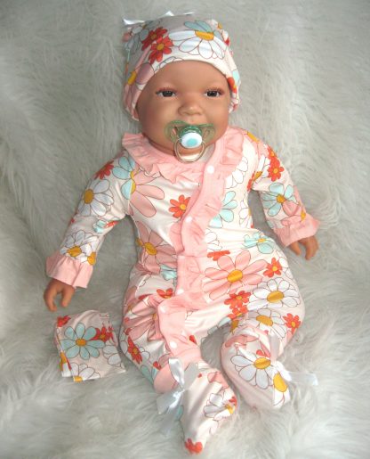 AD3l2 Levensechte Babypop soft body Naomi bruine ogen in kleding en speen 53 cm - Limited Edition - Afbeelding 23