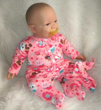 AD3l1 Levensechte Babypop soft body Naomi bruine ogen in kleding en speen 53 cm - Limited Edition - Afbeelding 21