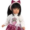L23b Llorens pop soft body pop met zwart haar groene ogen 40 cm - Afbeelding 12