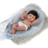 L00b Llorens levensechte babypop jongen fullbody met haar deken en speen 40 cm