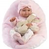 L00c Llorens levensechte babypop meisje fullbody met kleding en ligkussen 40 cm - Afbeelding 3
