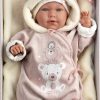 L10 Llorens levensechte babypop soft body met geluid kleding ligkussen en speen 42 cm - Afbeelding 4
