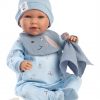 L10c Llorens levensechte babypop soft body met geluid blauwe kleding speen 42 cm - Afbeelding 8
