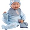 L10c Llorens levensechte babypop soft body met geluid blauwe kleding speen 42 cm - Afbeelding 10