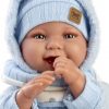 L09e Llorens levensechte babypop soft body met kleding en speen 42 cm - met geluid - Afbeelding 3