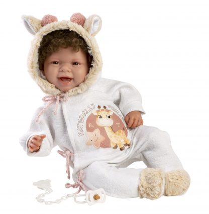 L09a Llorens levensechte babypop soft body met haar kleding en speen 42 cm - met geluid - Afbeelding 5