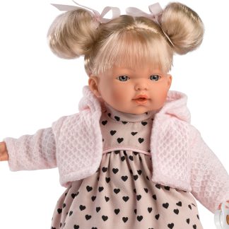 L24h Llorens babypopje soft body popje blond haar met geluid kleding speen 33 cm