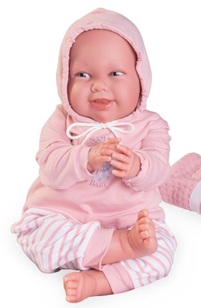 AJ11c Antonio Juan Mijn eerste reborn baby grote babypop met kleding deken en speen 52 cm - Afbeelding 4