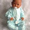 AD7d Levensechte Babypop soft body Lisa met slaapogen kleding en speen 52 cm - Afbeelding 14