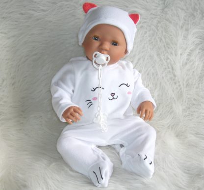 AD7a Levensechte Babypop soft body Lisa met slaapogen kleding en speen 52 cm - Afbeelding 5