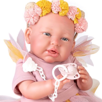 AJ10b Antonio Juan Mijn eerste reborn baby grote babypop met kleding hoofdband speen 52 cm - Afbeelding 16