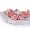 AJ03a Antonio Juan levensechte babypop meisje fullbody glimlachend met kleding slaapzak en speen 43 cm - Afbeelding 5